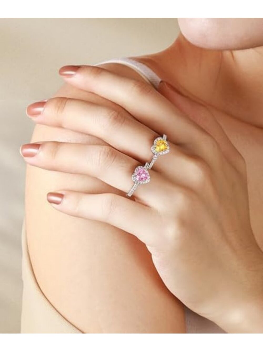 925 Sterling Silver Heart Engagement Promise Ring for Women - Elegant Gift - Picture 4 of 6